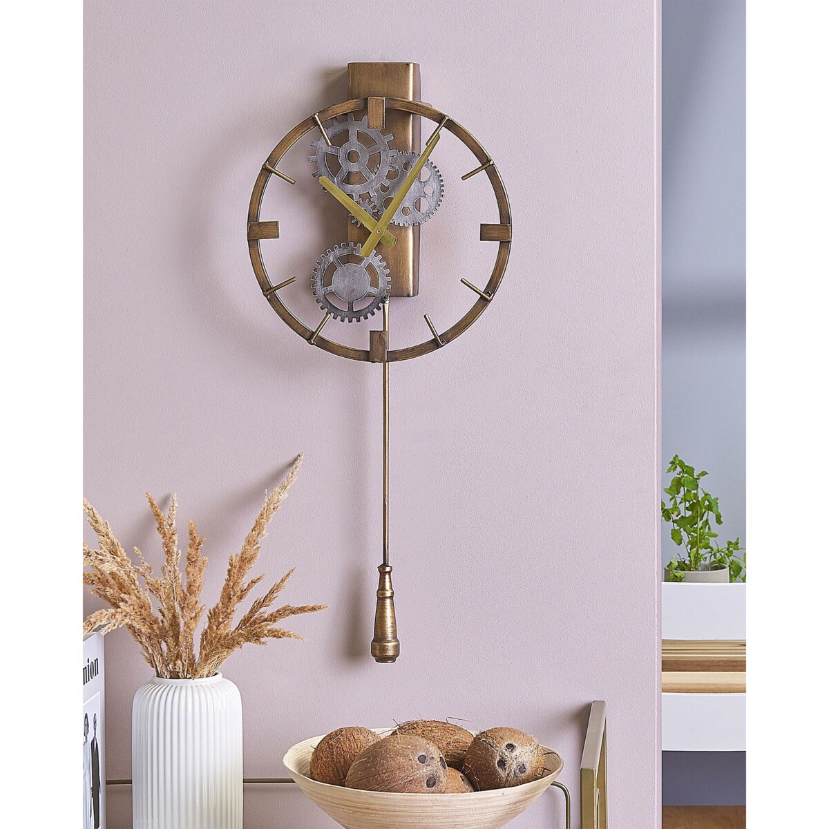 Zegar ścienny z wahadłem ø 30 cm złoty MARCOTE