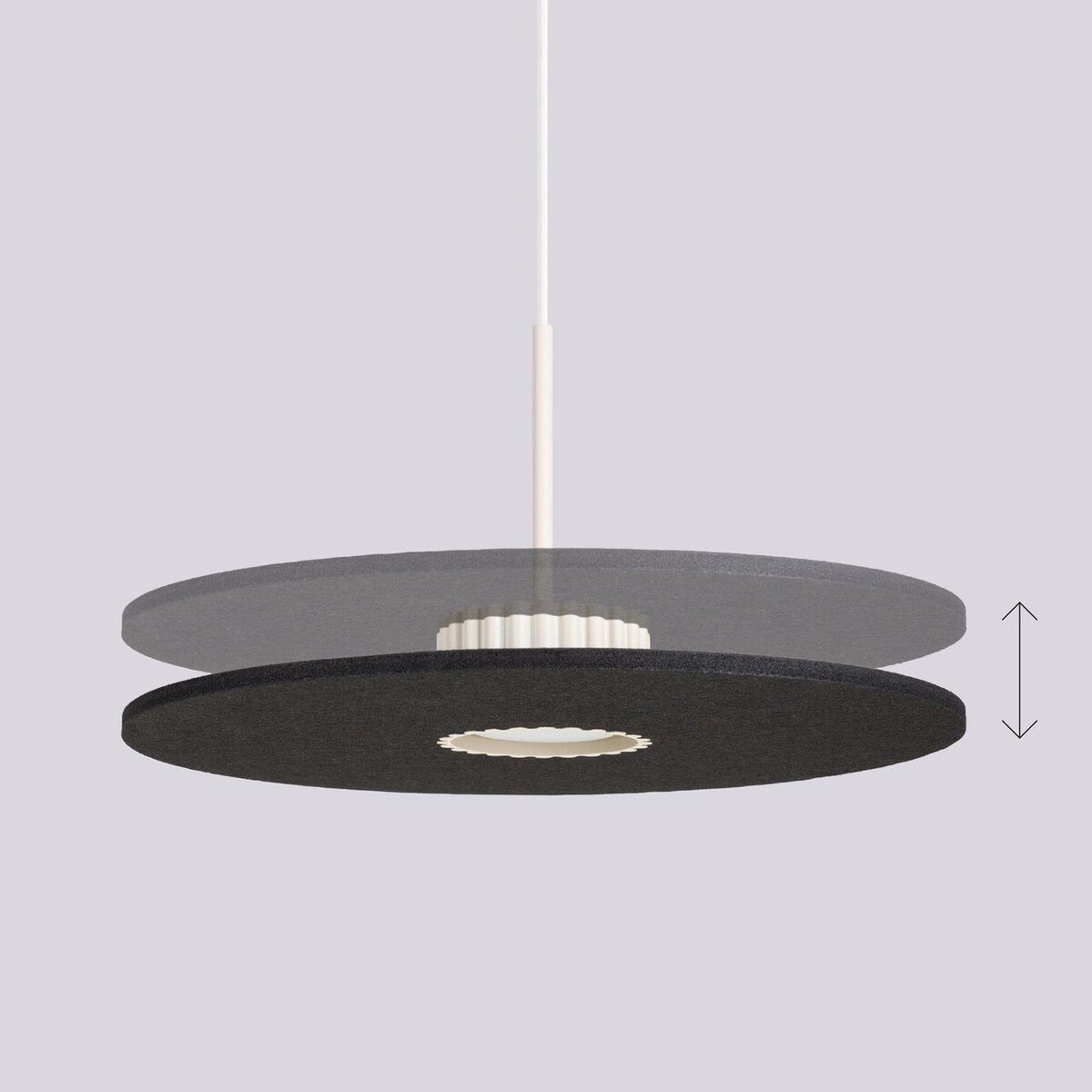 Lampa wisząca OVO 1 beżowa/czarna filc Gx53