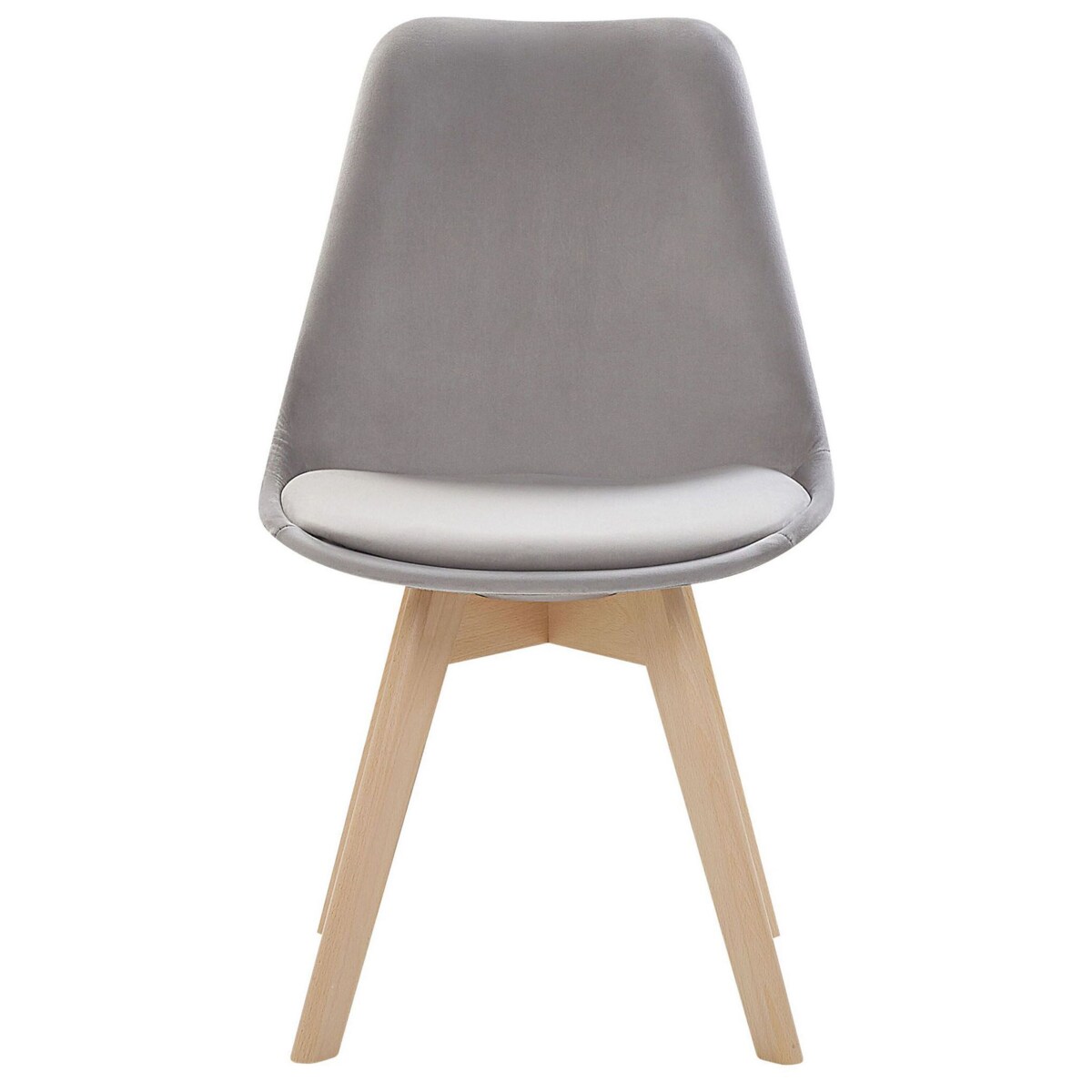 Zestaw 2 krzeseł do jadalni welurowy szary DAKOTA II