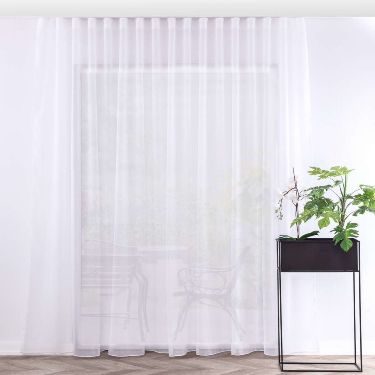 Firana na taśmie wave 300x245 biały natural look