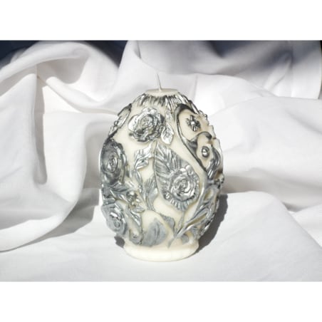 jajo srebrne kwiaty świeca sojowa