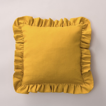 Poszewka Paula z falbaną 45x45 miodowy