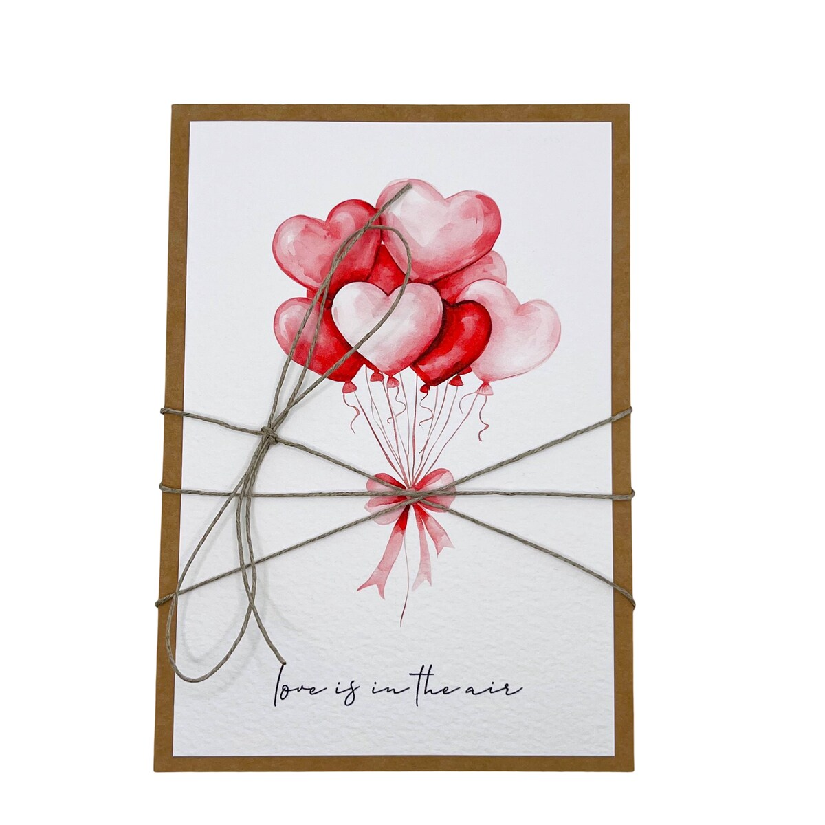 Wyjątkowa kartka ręcznie robiona walentynkowa - walentynka z sercem