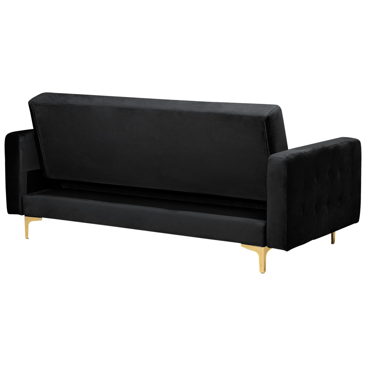 Sofa trzyosobowa welurowa czarna ABERDEEN