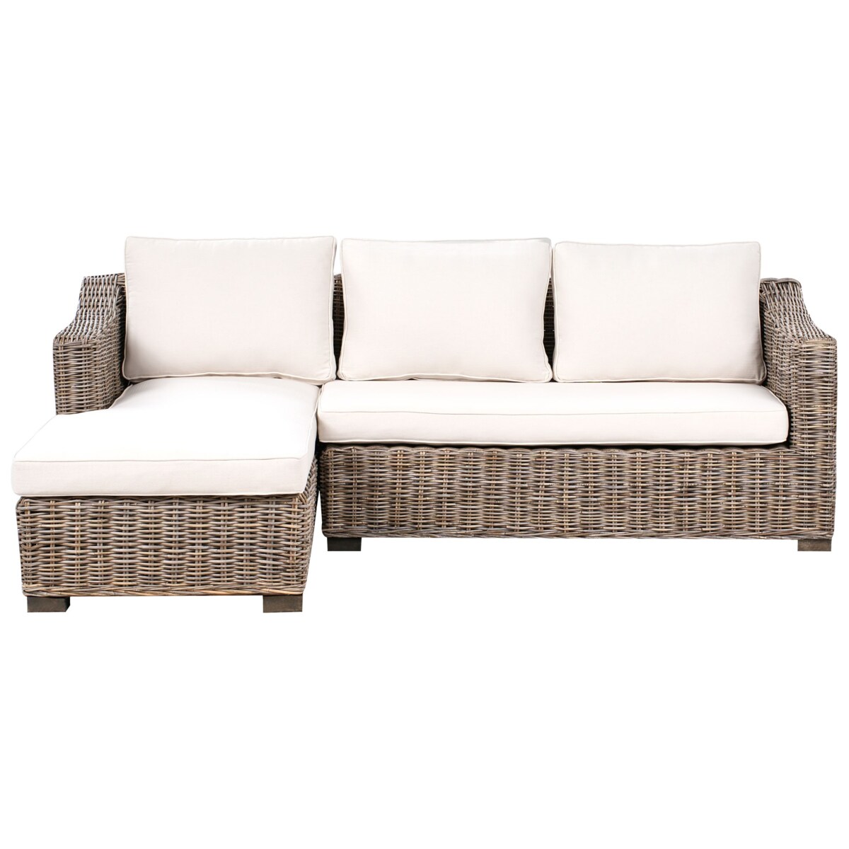 Sofa ogrodowa rattanowa szara VALLETRI