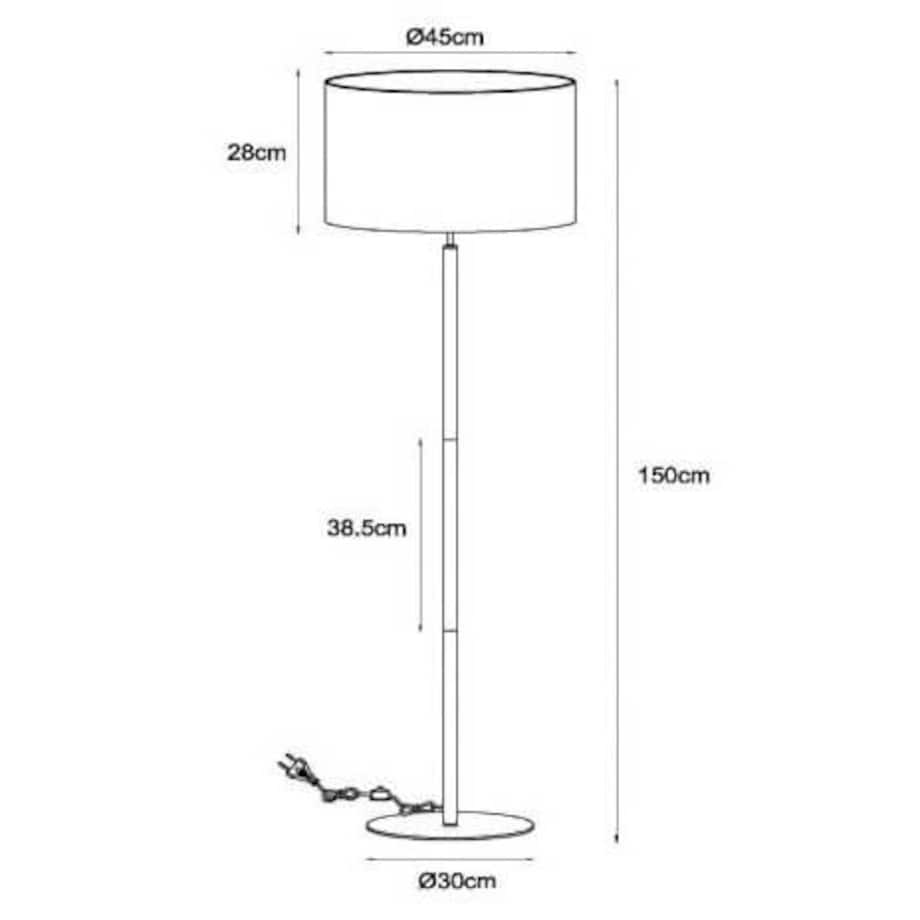 Podłogowa lampa materiałowa Maya 45709/81/38 Lucide czarny złoty