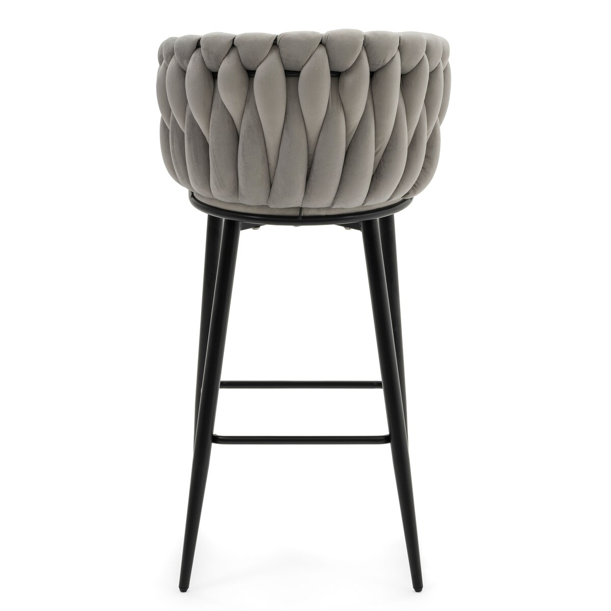 Hoker tapicerowany welurowy pleciony do salonu jadalni barowy glamour LATINA