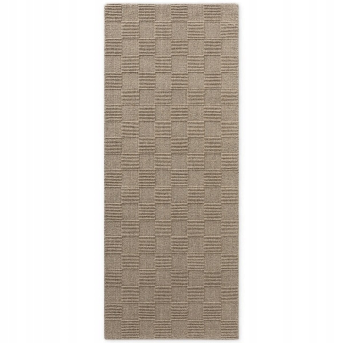 Chodnik wełniany 80x200cm, beżowy ręcznie tkany, jednokolorowy