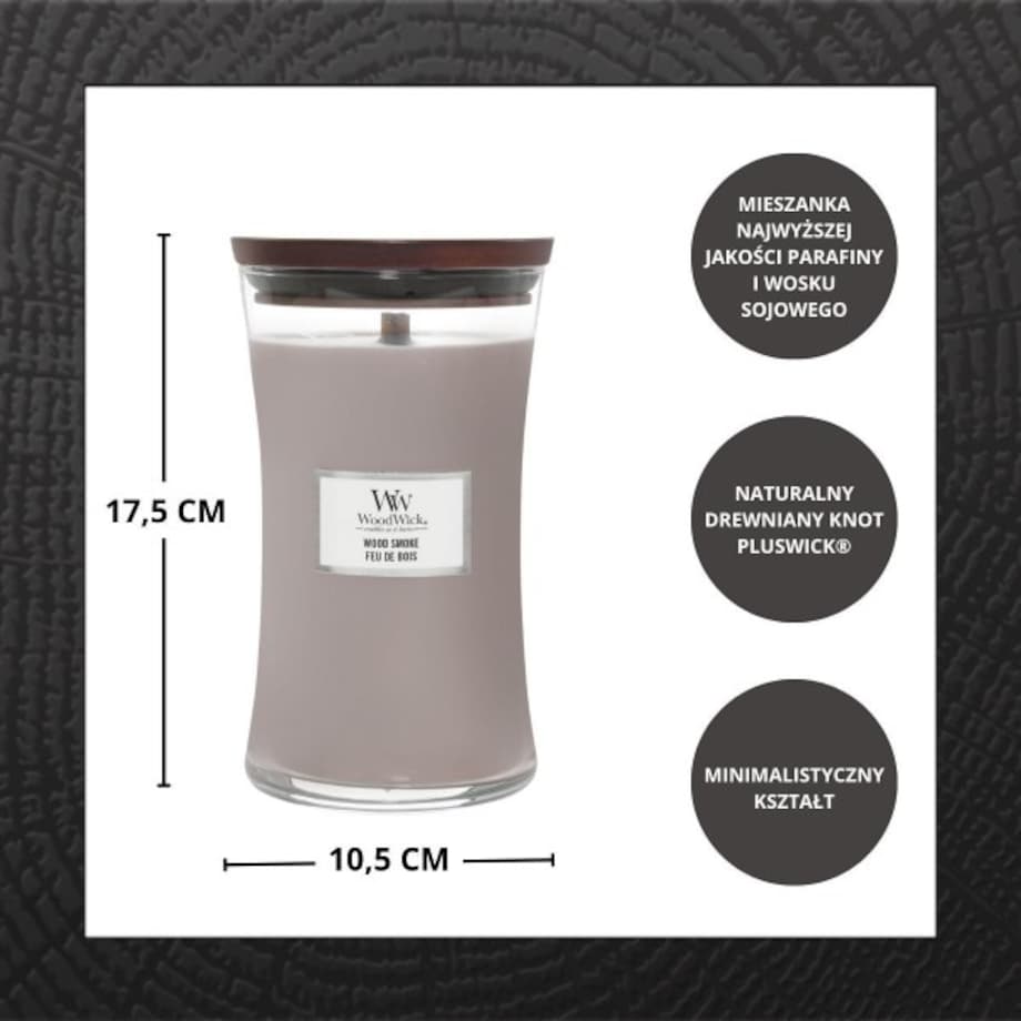WoodWick świeca duża WOOD SMOKE