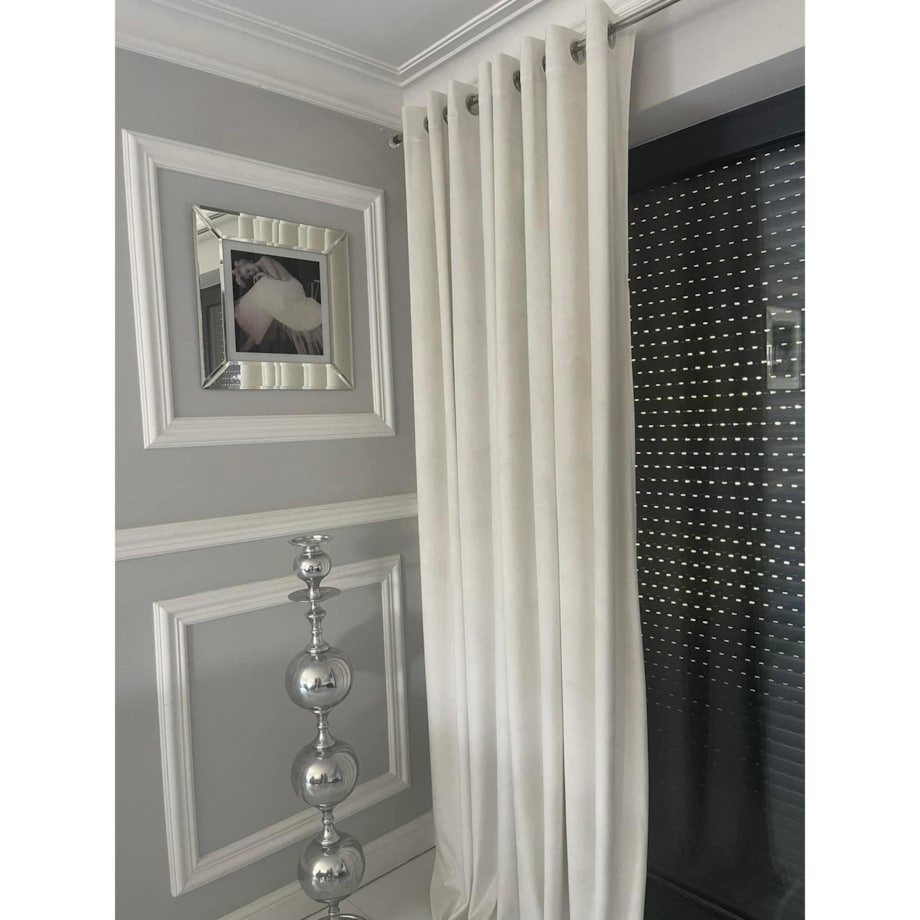 Zasłona welurowa gładka | 140x250 cm przelotki | biały