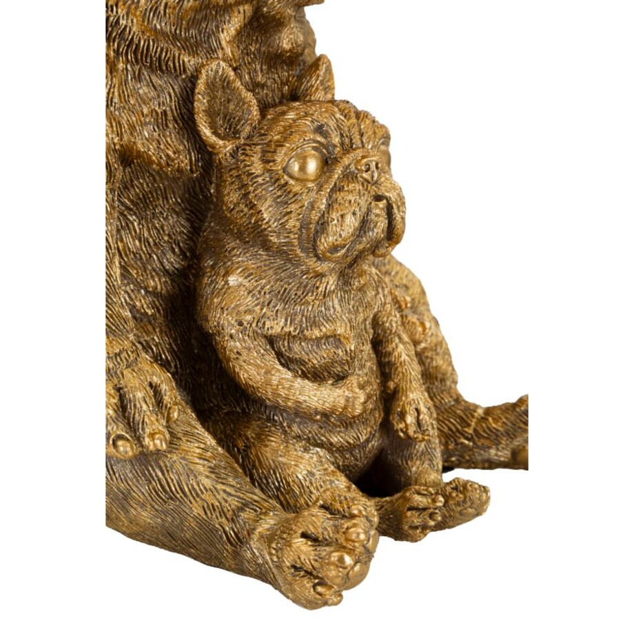 Lampa stołowa Dog, kolor złoty i czarny, żywica syntetyczna, żelazo i tkanina, 26 x 26 x 43,8 cm, 1 x E27, max. 40 W, motyw: pies, Mauro Ferretti
