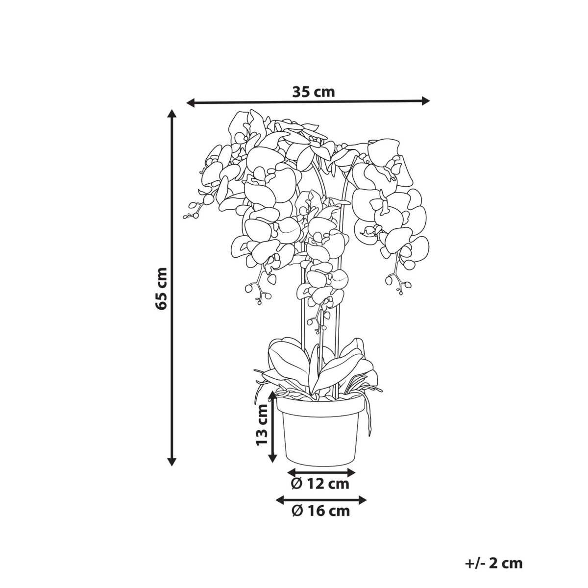 Sztuczna roślina ORCHID 65 cm Różowy