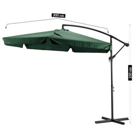 Parasol Ogrodowy Duży Składany na Taras Zielony + POKROWIEC AKRON 300cm