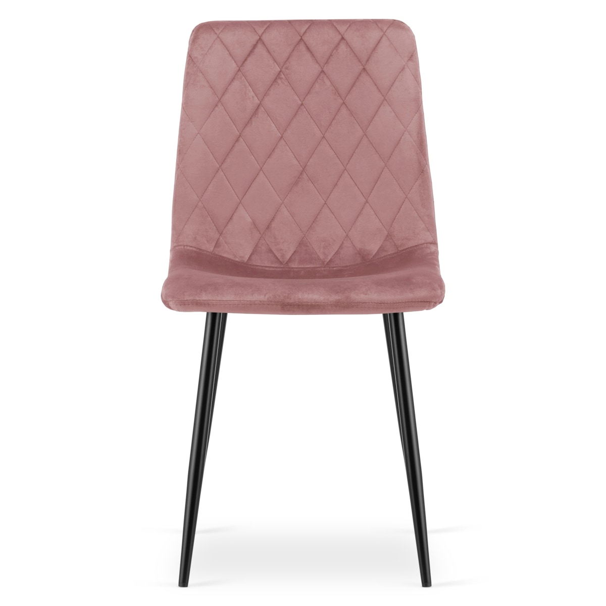 Krzesło Turin aksamitne welurowe - Różowy Aksamit / Nogi Czarne
