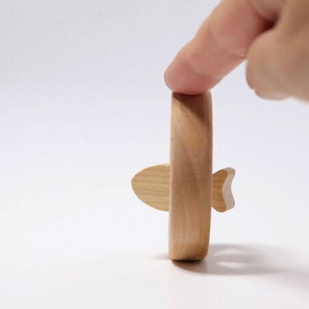 Grzechotka okrągła z rybką dla niemowlaka drewniana niebieska 0+ Grimm's