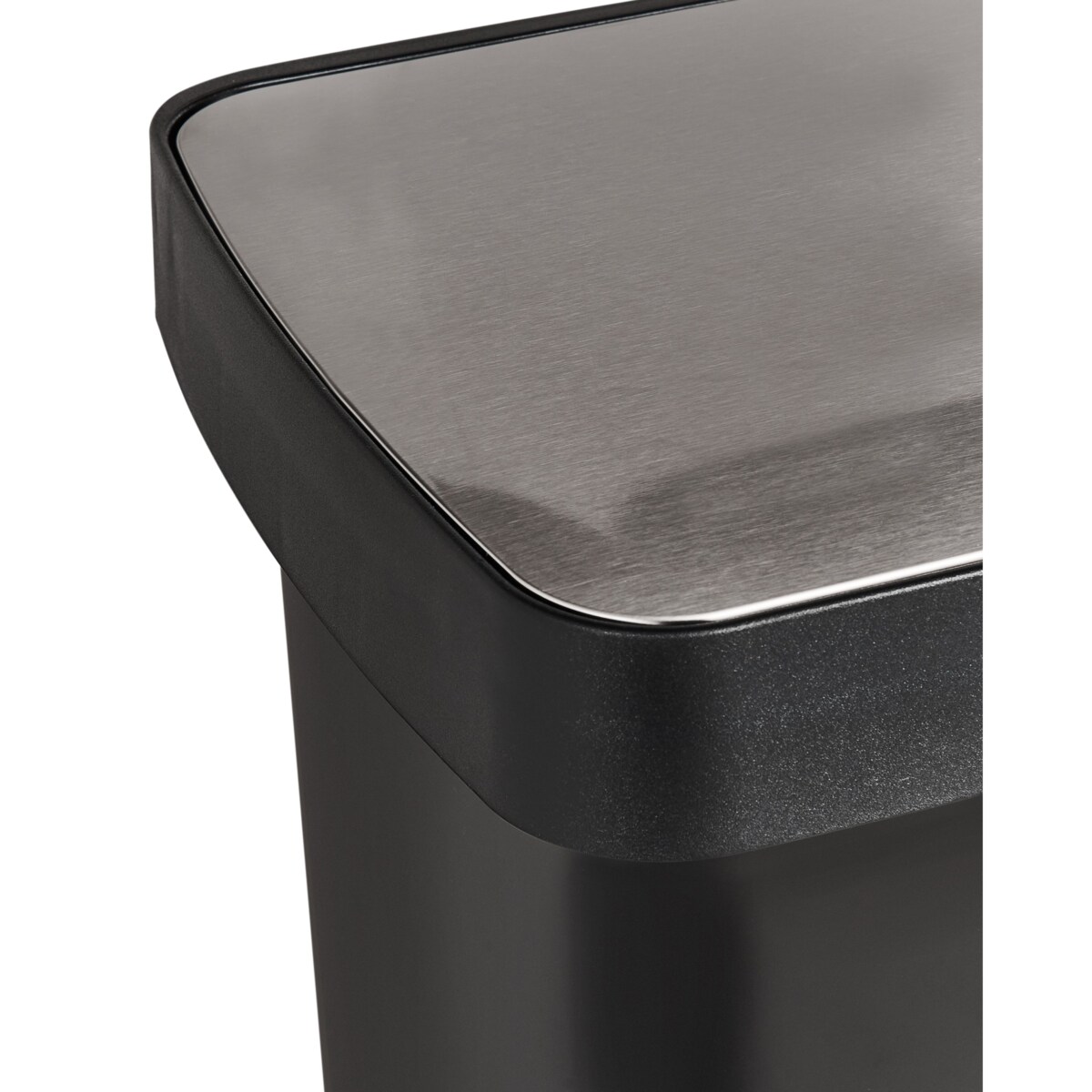 Kosz na śmieci z pedałem dwukomorowy 60 L ECOSORT Metal Czarny