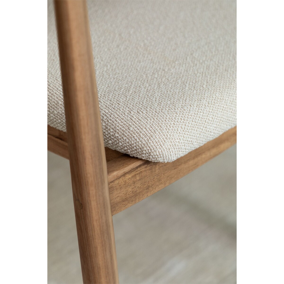 Krzesło z drewna z szenilowym siedziskiem Mallory rustykalny brąz