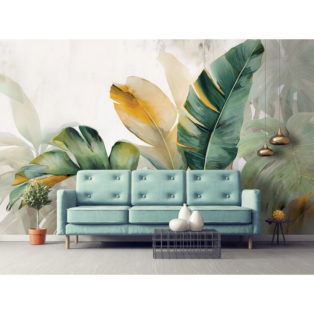 Fototapeta Do Sypialni Salonu Na Flizelinie Liście Dżungla Zielony 300x210