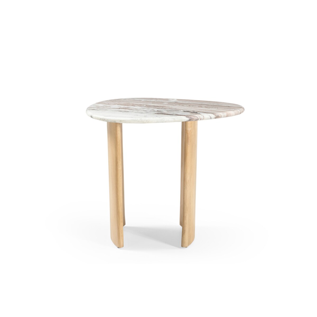 Stolik pomocniczy Lecce 60 × 45 - Szary Marmur & Jasny Dąb Mango