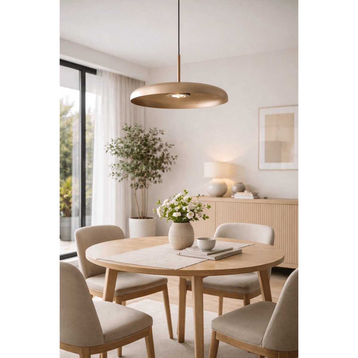 LAMPA WISZĄCA ALUMINIOWA METEORRA SZAMPAŃSKA