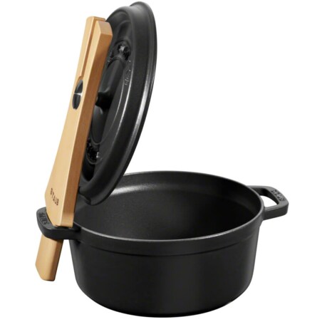 Drewniany uchwyt na pokrywkę Staub