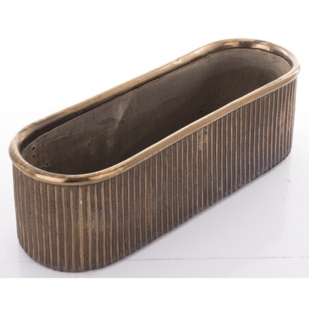 Kwietnik-osłonka kamionkowa 11,5x38,5x13 cm złotobrązowa