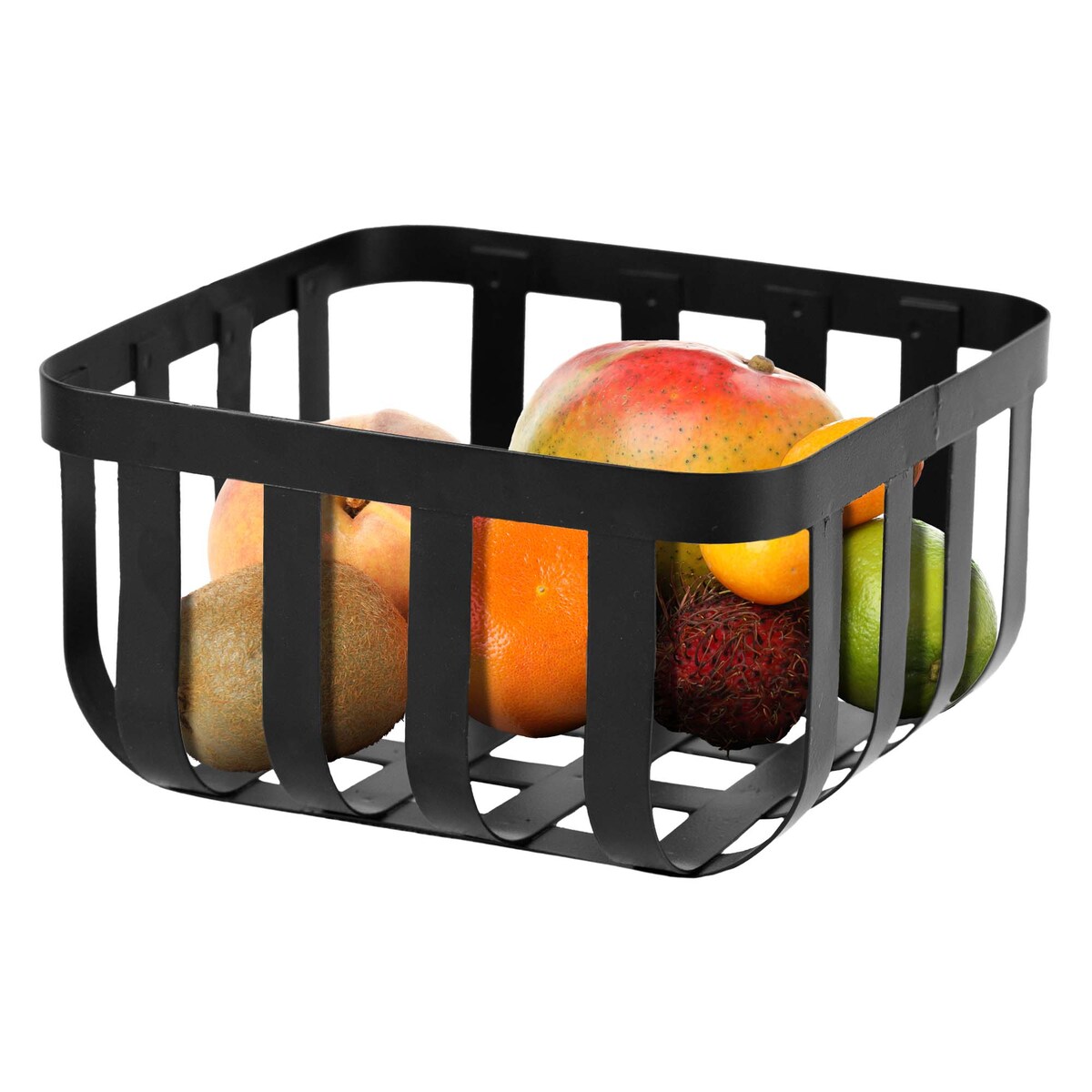 Koszyk Na Owoce Warzywa Pleciony Metalowy 20X20X10 Cm Dekoracja Czarny
