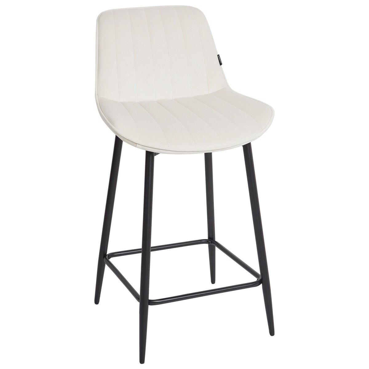 Krzesło barowe Zestaw 2 Welur Jasnobeżowy DUBROVNIK