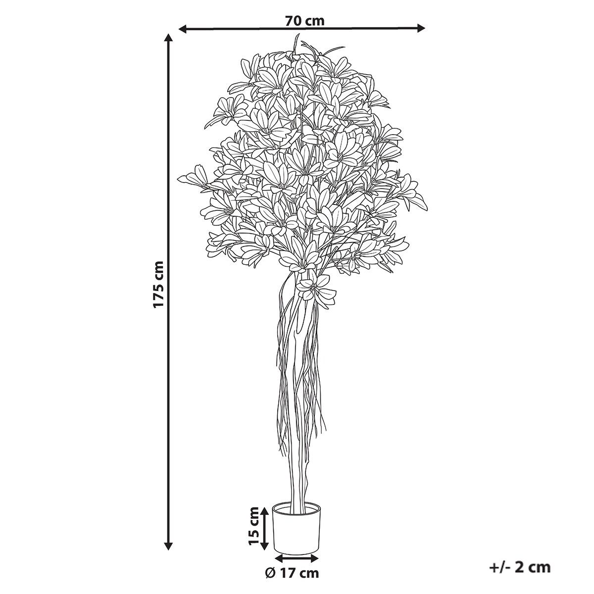 Sztuczna roślina UMBRELLA TREE 175 cm Zielony
