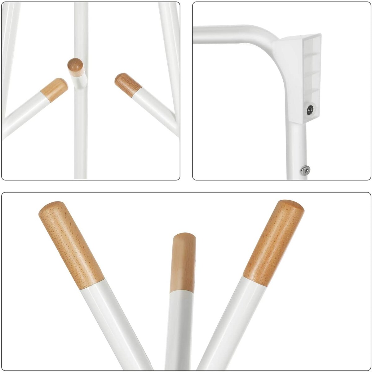 Wieszak Stojący Podłogowy do Przedpokoju, Korytarza Biały