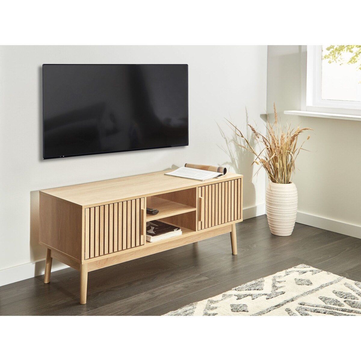 Szafka RTV Jasne drewno LYNWOOD