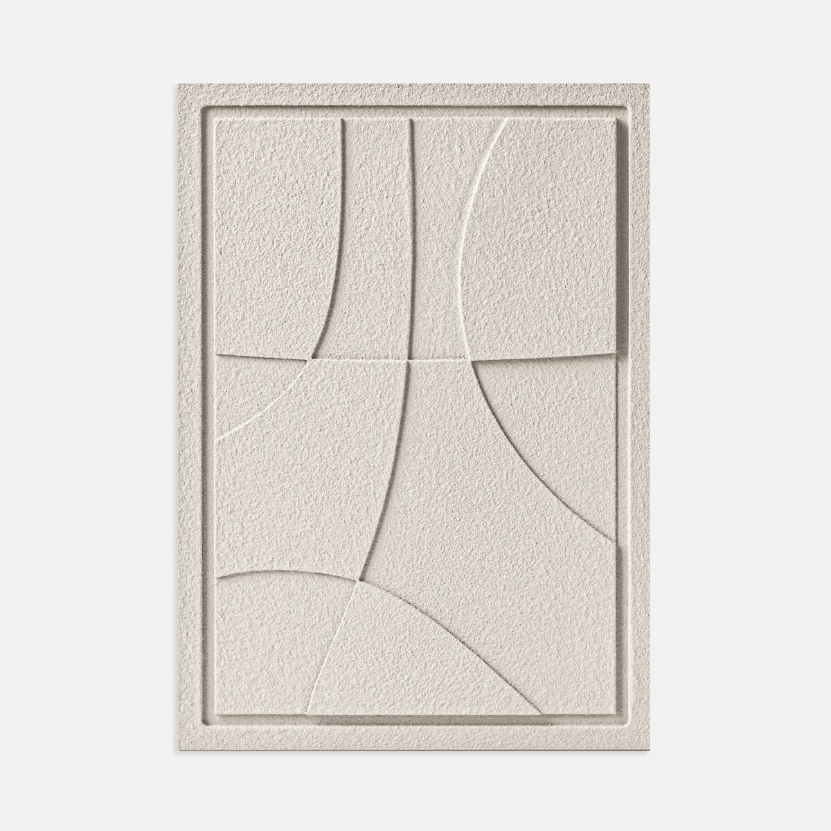 Obraz 3D 50x70cm Abstract III – Dekoracja Ścienna z Tynku Naturalnego, Natural Cream, Minimalistyczny Relief