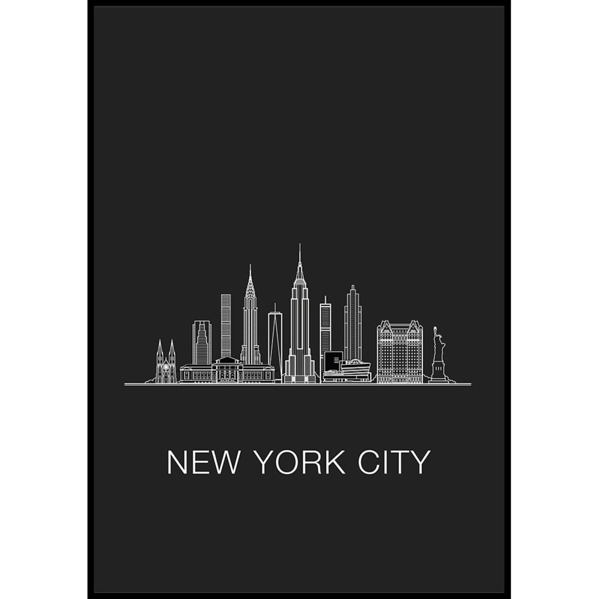 plakat new york city line art. 21x30 cm