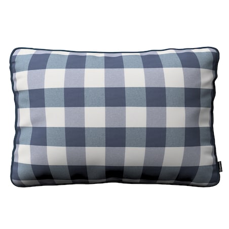 Poszewka Gabi na poduszkę prostokątna 60x40 granatowo-biała krata (5,5x5,5cm)