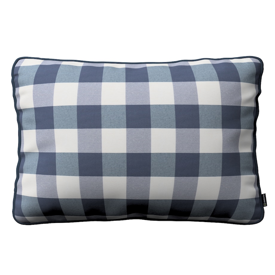 Poszewka Gabi na poduszkę prostokątna 60x40 granatowo-biała krata (5,5x5,5cm)