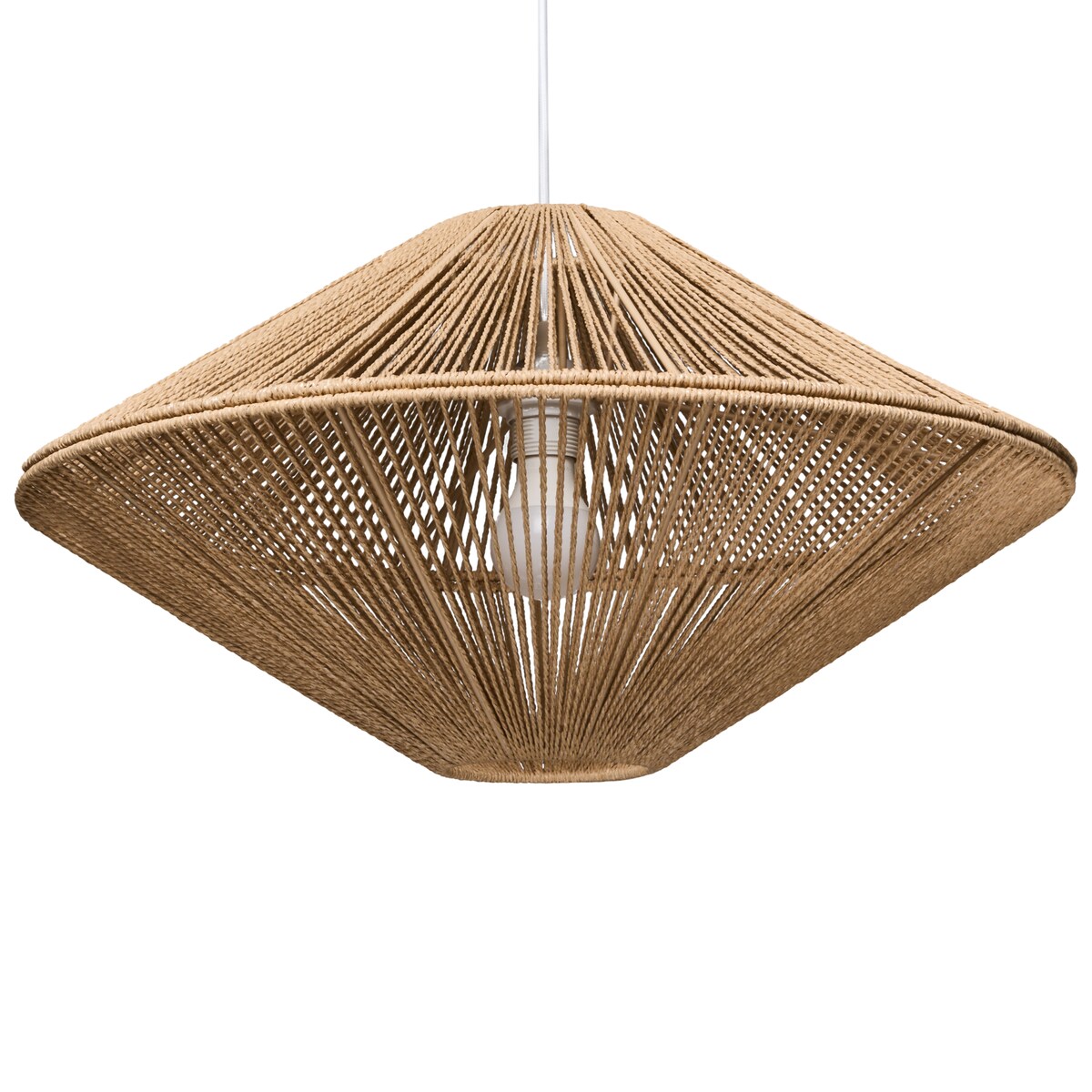 Lampa wisząca CAVES Papierowa plecionka Naturalny