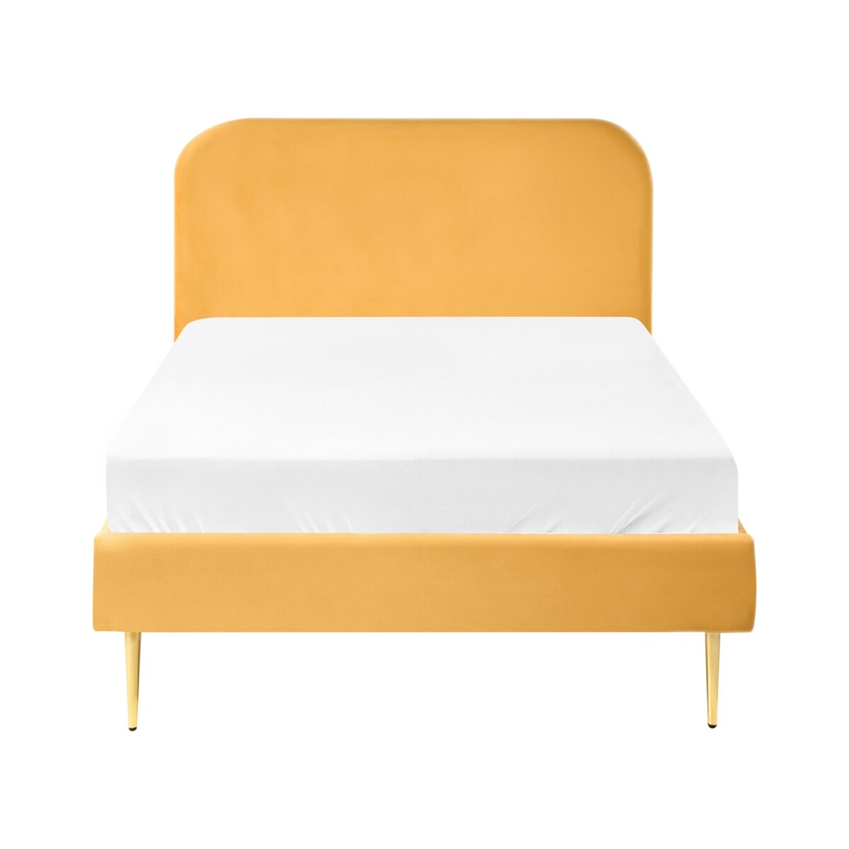 Łóżko Welur FLAYAT 120 x 200 cm Żółty