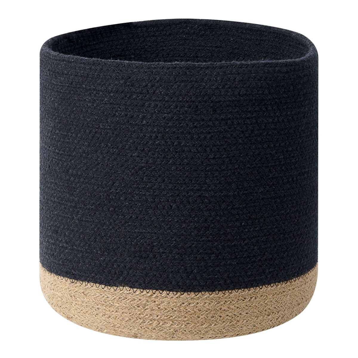 Zestaw 3 koszy bawełnianych czarny z beżowym BASIMA