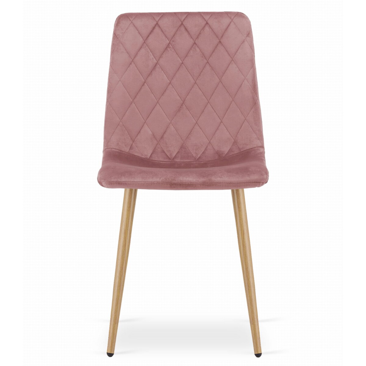 Krzesło Do Jadalni Kuchni Salonu Turin - Różowy Aksamit / Nogi Kolor Drewna X 3