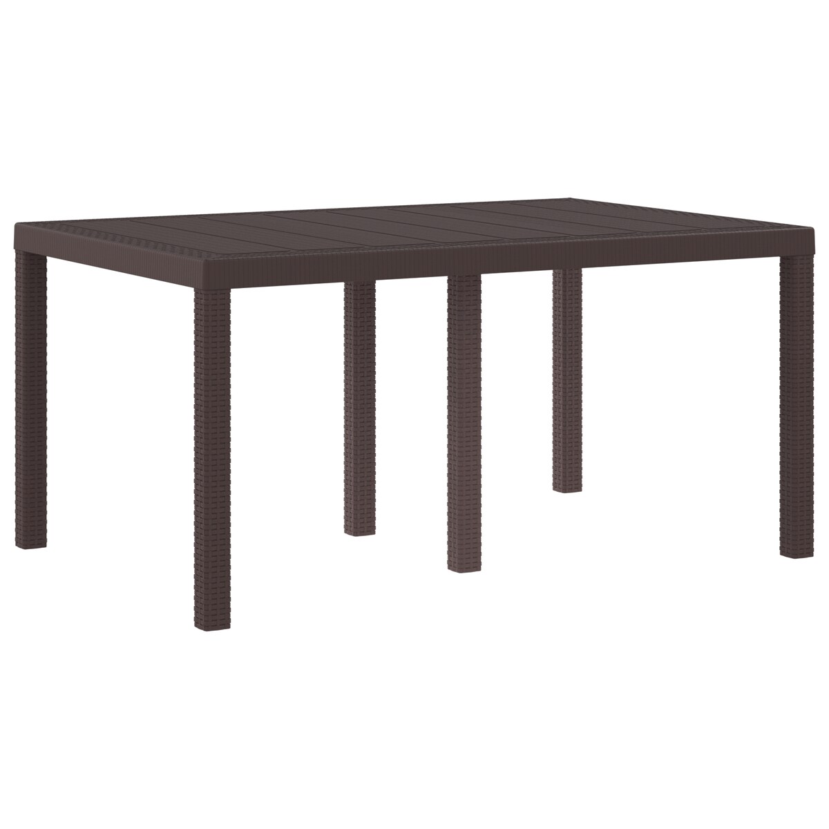 vidaXL Stół ogrodowy Brązowy 150x100x73 cm z polirattanu