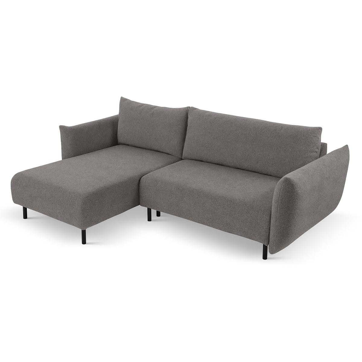 Narożnik DELI z funkcją spania na nóżkach, lewostronny, szary