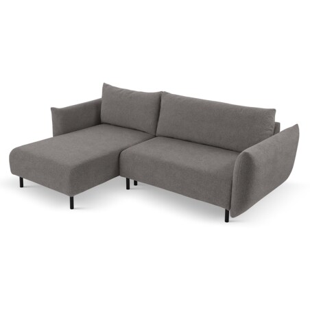 Narożnik DELI z funkcją spania na nóżkach, lewostronny, szary