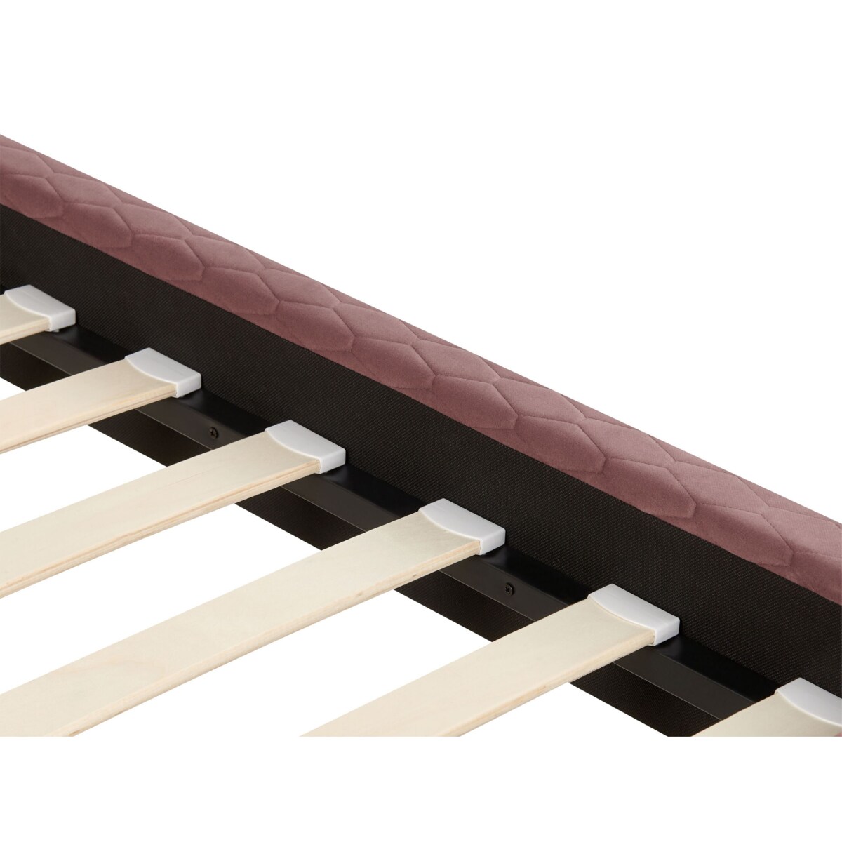 Łóżko welurowe 90 x 200 cm różowe BAYONNE