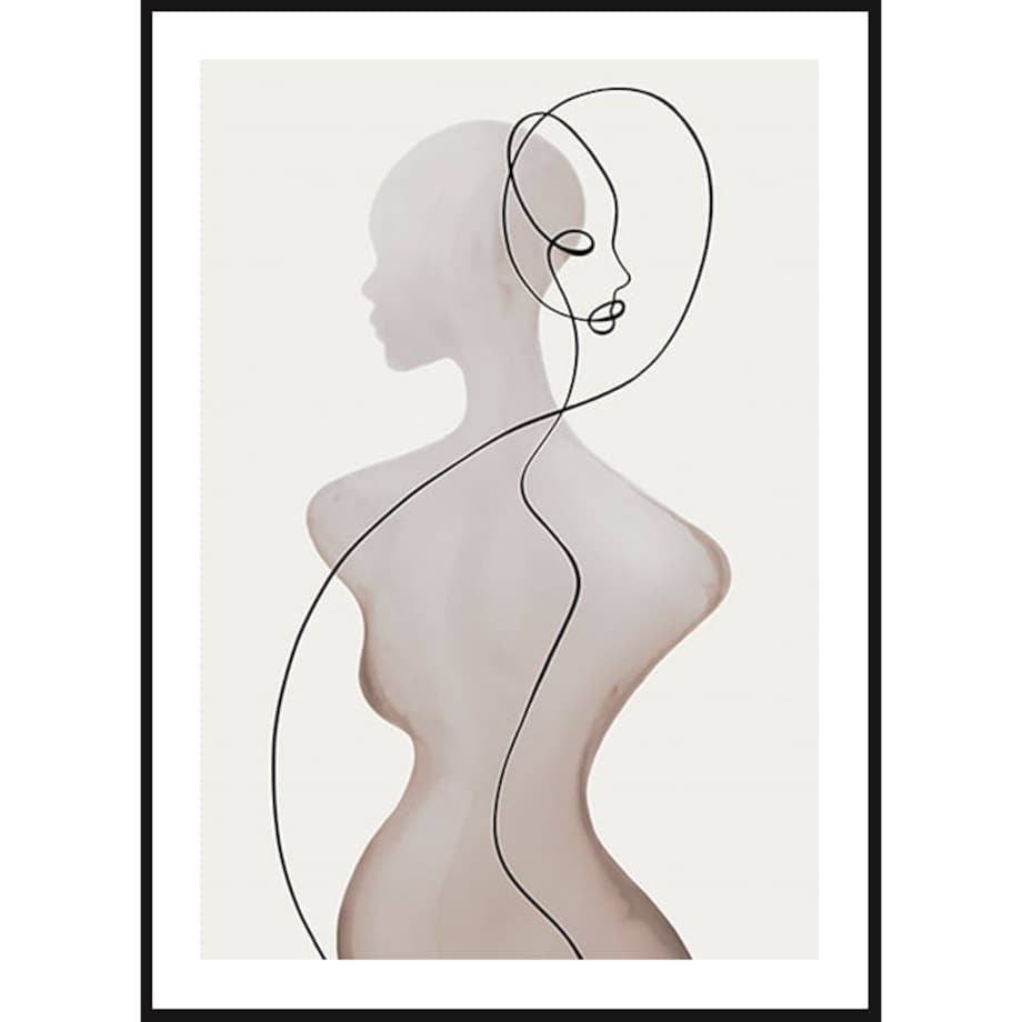 Poster Story, Plakat, Obraz - Kobiece Kształty w Konturach No2, wymiary 42 x 60 cm