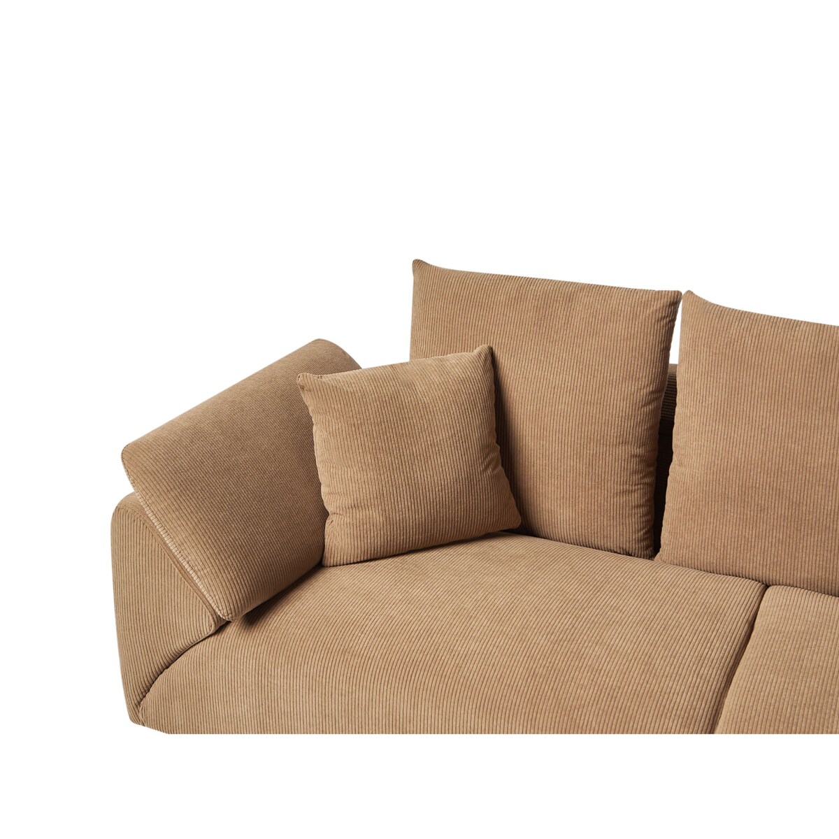 Narożnik sztruksowy lewostronny brązowy LUNNER