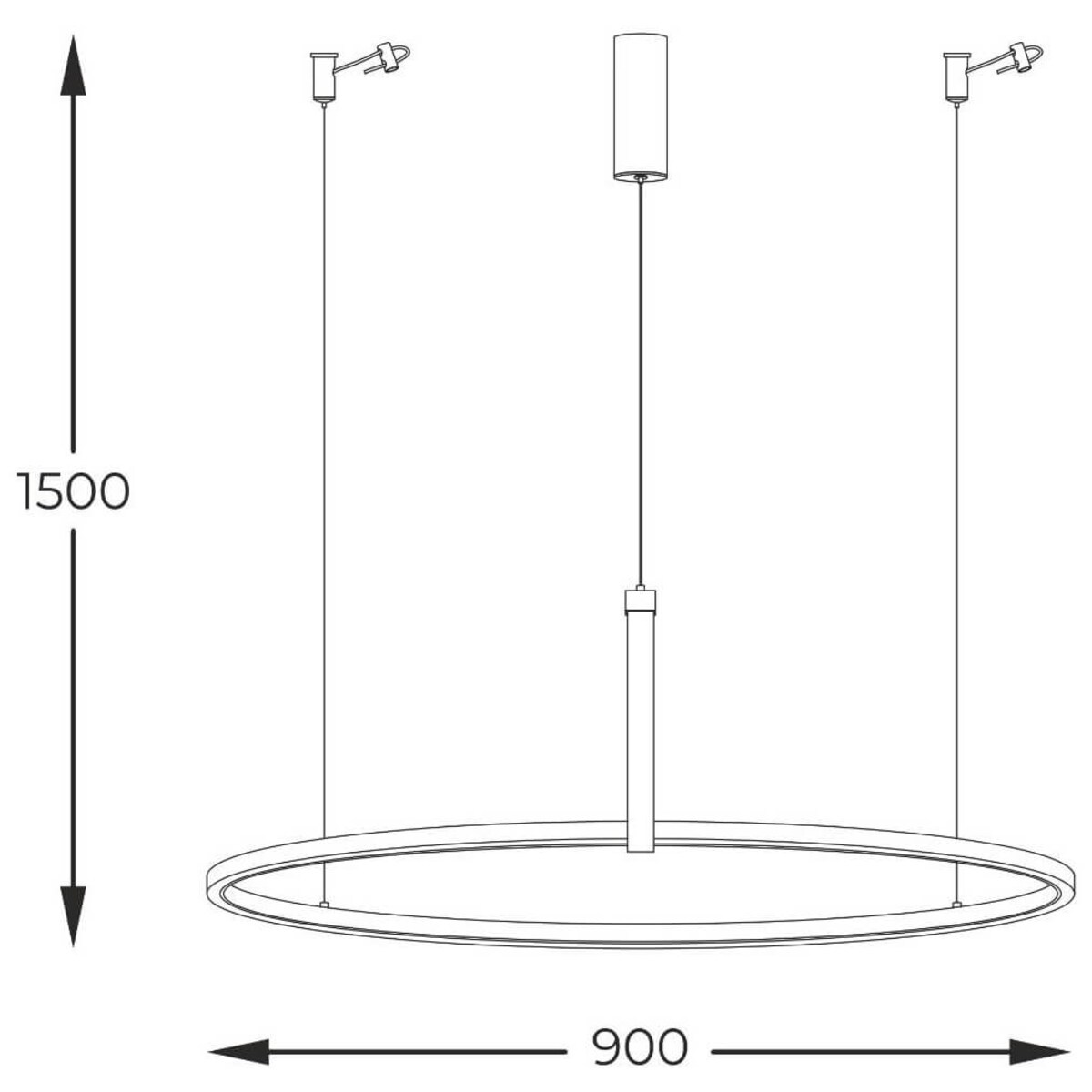 Zwieszana lampa okrąg Wood Claud 22808 Zumaline LED 42W regulowana barwa czarny drewniany