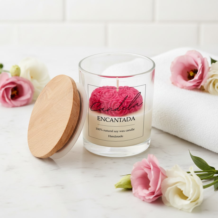 Świeca sojowa ZAPACHOWA świeczka SERCE handmade prezent CANDELA ENCANTADA