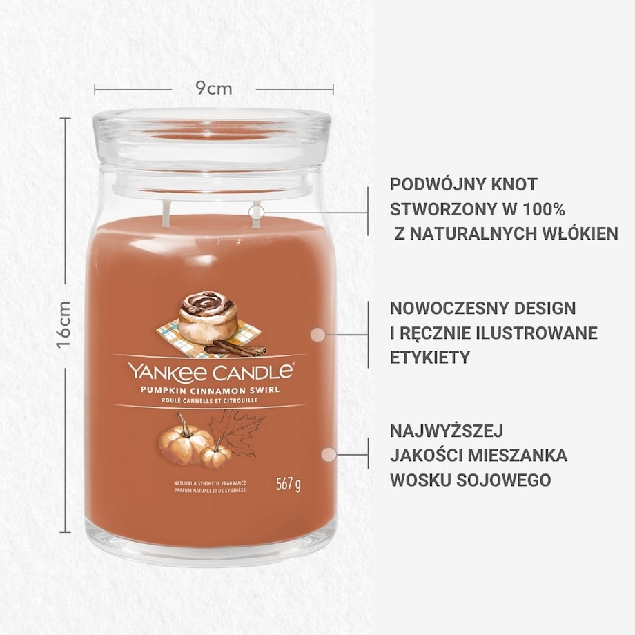 YC SIG.- Świeca duża PUMPKIN CINNAMON SWIRL