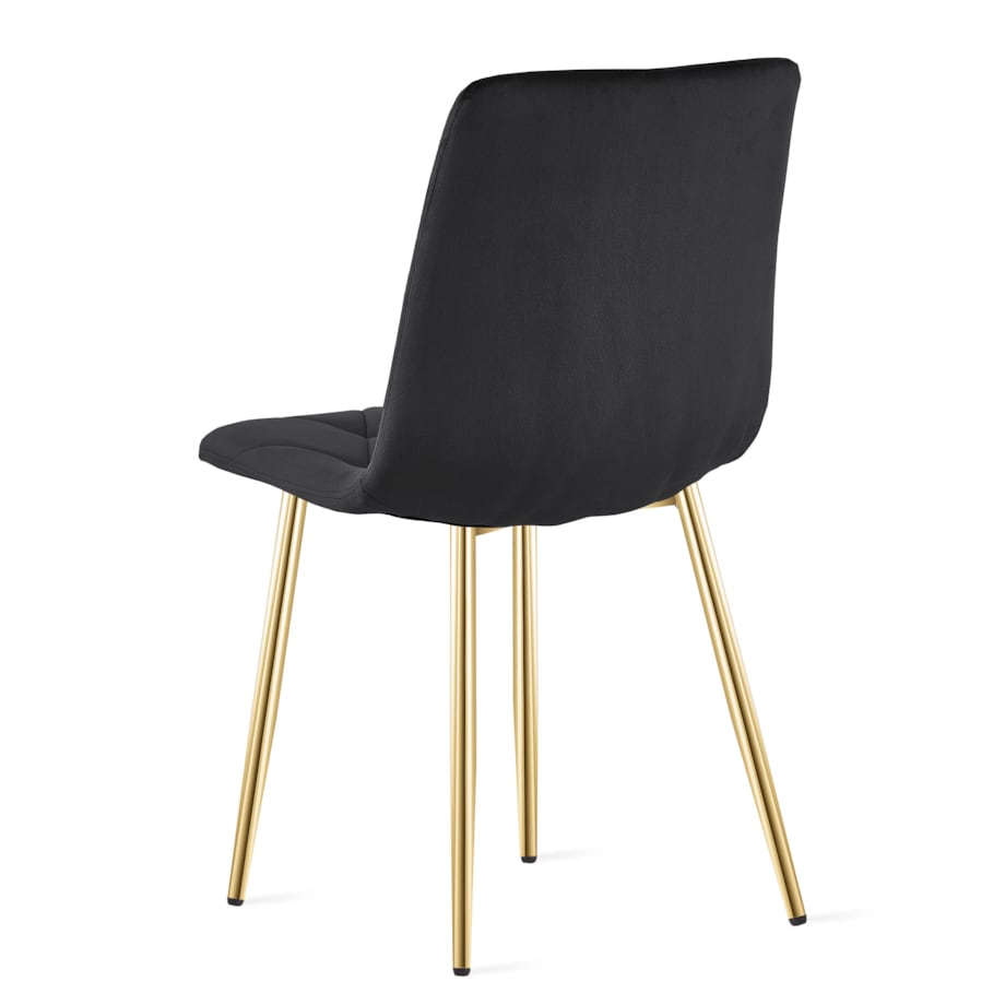 Krzesło Libra aksamitne welurowe - Czarny Aksamit / Nogi Kolor Złoty