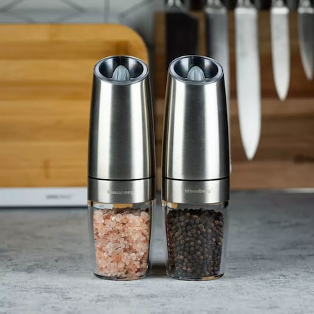 Zestaw 2 elektrycznych młynków grawitacyjnych do soli i pieprzu KLAUSBERG